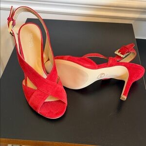 Michael Kors Vibrant Red Suede Heels